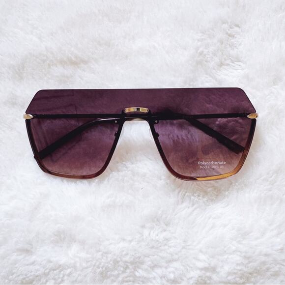 Kalia Clear Black Rimless Sleek Sunglasses - Picture 1 of 11